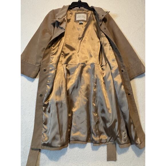 Wendy Katlen Anthropologie Suede Trench Coat Tan Size 10 Medium - Picture 6 of 15